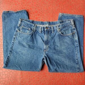 Carhartt Jeans Traditional Fit Men's 44x32 Straight Leg B480 DVB Medium Wash
